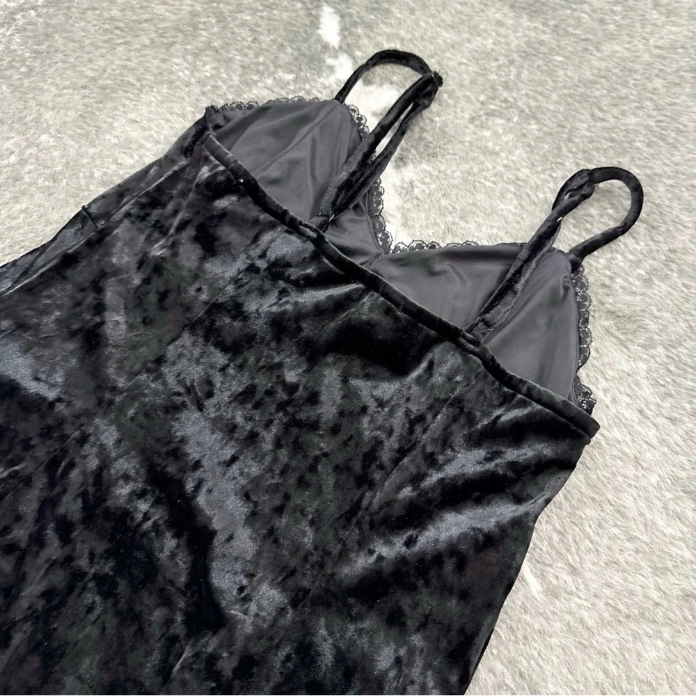 Hot Topic Black Velvet Slip Dress Small - Picture 7 of 11